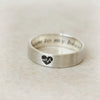 Personalized Heartbeat band Ring in sterling silver / initials, date, words