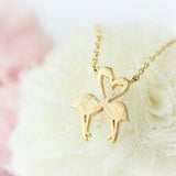Heart Flamingos Necklace