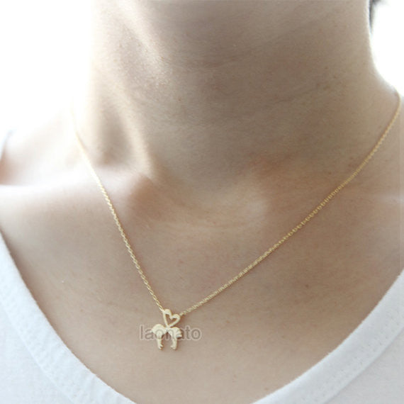 Heart Flamingos Necklace