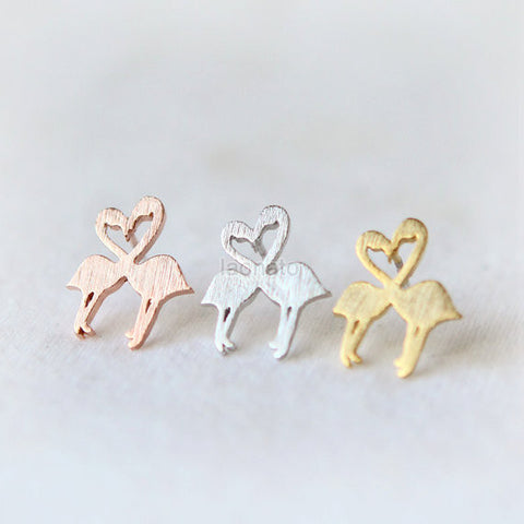 Heart Flamingos Necklace