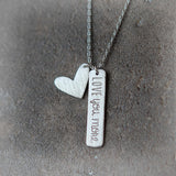 Heart and Love you more Bar Necklace