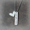 Heart and Love you more Bar Necklace