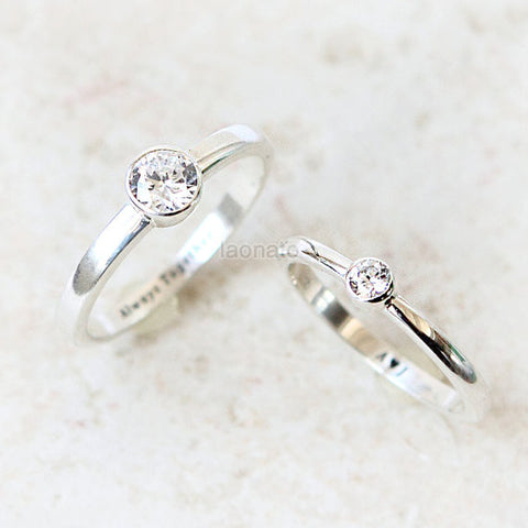 Sun and Moon Ring in sterling silver, Couple Rings - Custom Personalized Initial Ring