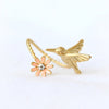Hummingbird and flower Ring