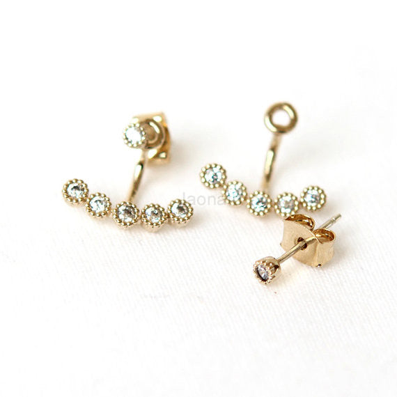 Tiny Crystals Front and Back earrings