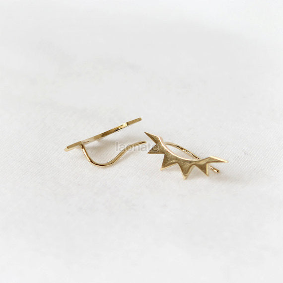 Starburst Ear Climber, pin earrings