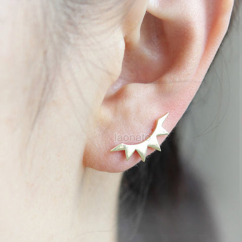 Leaf Ear Climber, pin earrings