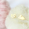 Tiny Cat and Mouse Earrings