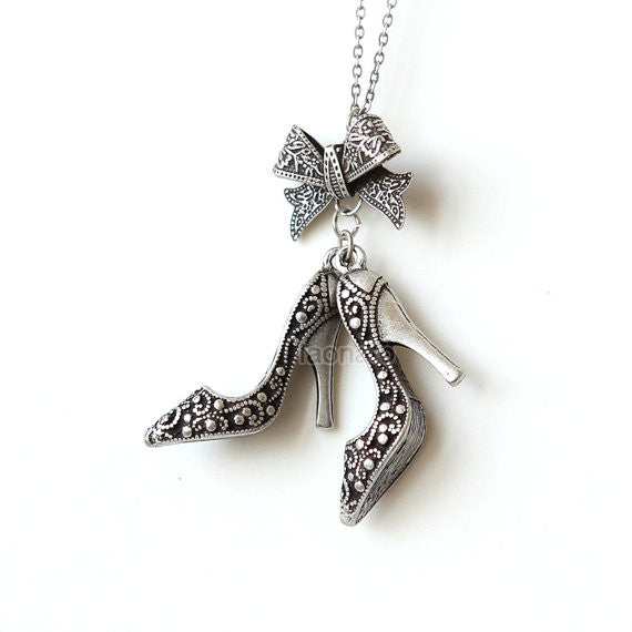 Bow and High Heel Necklace