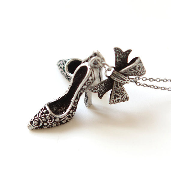 Bow and High Heel Necklace