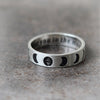 Personalized Moon Phases Ring in sterling silver / initials, date, words