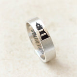 Personalized Vertical Lighthouse Ring in 925 sterling silver/ initials, date, words