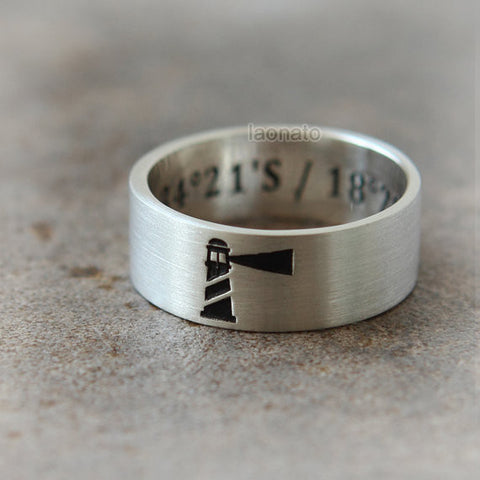 Infinity and Initials engraved ring in sterling silver