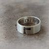 Personalized Horizontal Lighthouse Ring in 925 sterling silver/7 mm band ring, initials, date, words
