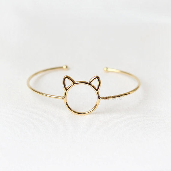 Cute Cat Bangle / Cat bracelet