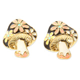 Floral Mushroom Stud Earrings