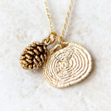 Pine Cone and Tree Ring Necklace