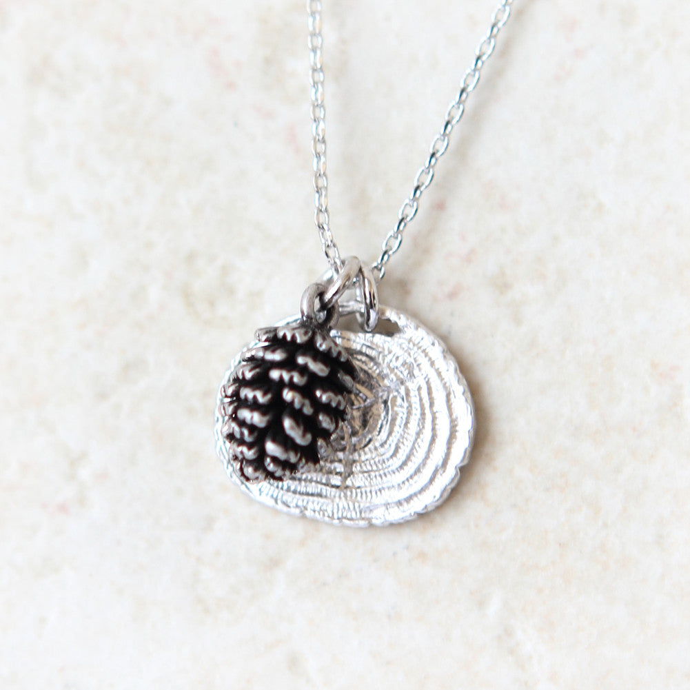 Pine Cone and Tree Ring Necklace